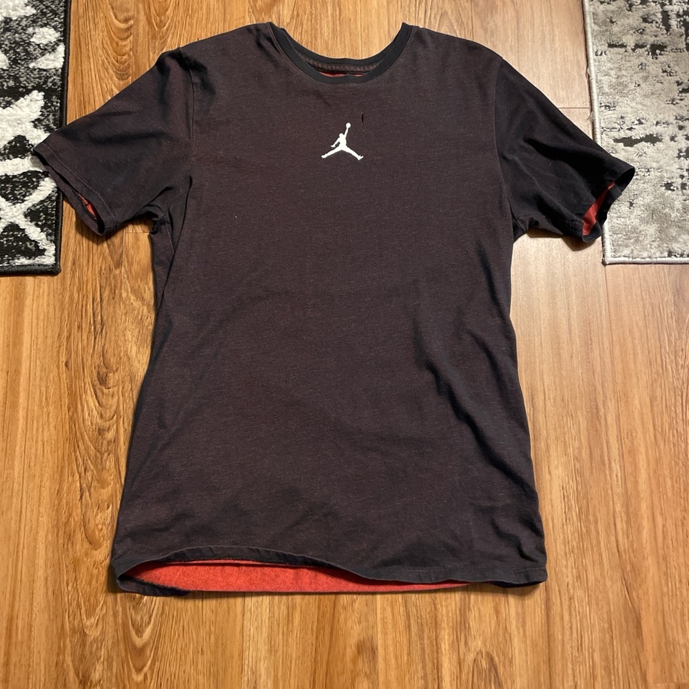 Jordan Black and Red Short Sleeve Tee
